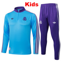 25/26  RMA Sky Blue Kids  Half Pull Tracksuit #E2519 (半拉链)