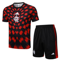 25/26 Flamengo Red Black Inkjet Training Short Suit #D2542