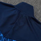 24/25 PSG  Blue Grid Pattern Kids Jacket Tracksuit#E2501