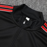 24/25 Man Utd Black Retro Edition Kids Half Pull Tracksuit #B2506 (半拉链)