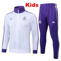 25/26 RMA White  Retro Edition  Kids Jacket Tracksuit#E997