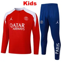 25/26  PSG Red  Half Pull Tracksuit #E2521 (半拉链)