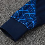 24/25 PSG  Blue Grid Pattern Kids Jacket Tracksuit#E2501