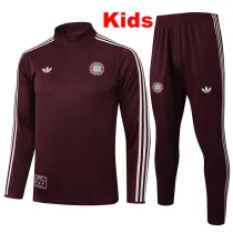 25/26 Bayern Maroon  Kids  Half Pull Tracksuit #E2515 (半拉链)