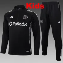 25/26  Inter Miami Black Kids Half Pull Tracksuit #E2528 (半拉链)