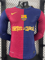 24/25 BAR Home Co branded advertisement  Player Version Long Sleeve Soccer Jersey(胸前新广告）