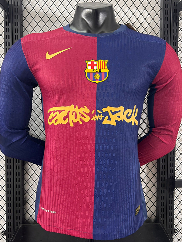 24/25 BAR Home Co branded advertisement  Player Version Long Sleeve Soccer Jersey(胸前新广告）