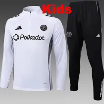 25/26  Inter Miami White Kids Half Pull Tracksuit #E2529 (半拉链)