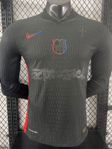 24/25 BAR  Away Co branded advertisement  Player Version  Long Sleeve Soccer Jersey（胸前灰色字）