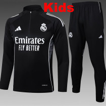 25/26  RMA Black Kids Half Pull Tracksuit #E2511 (半拉链)