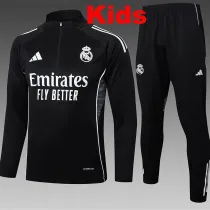 25/26  RMA Black Kids Half Pull Tracksuit #E2511 (半拉链)