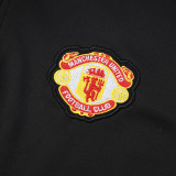 24/25 Man Utd Black Retro Edition Kids Half Pull Tracksuit #B2506 (半拉链)