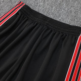 24/25 Man Utd Black Retro Edition Kids Half Pull Tracksuit #B2506 (半拉链)