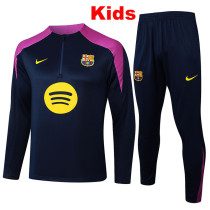25/26  BAR Dark Blue  Kids Half Pull Tracksuit #E2502 (半拉链)