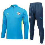 24/25 Man City Lake Blue Player version Half Pull Tracksuit #B2533 (半拉链)