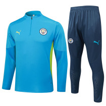 24/25 Man City Lake Blue Player version Half Pull Tracksuit #B2533 (半拉链)