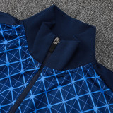 24/25 PSG  Blue Grid Pattern Kids Jacket Tracksuit#E2501