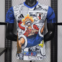 25/26 Japan One Piece White Blue Player Version  Soccer Jersey