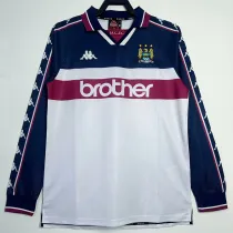 1997/1998 Man City Away Long Sleeve Retro Soccer Jersey