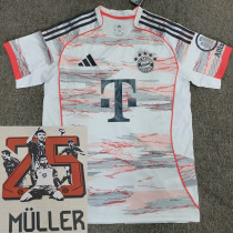 25/26  Bayern Away Müller Commemorative Edition Fans Soccer Jersey（(Müller#25）