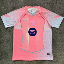 25 /26 BAR Pink   Fans Soccer Jersey(胸前蓝花）