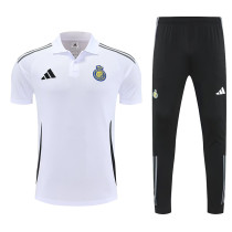 25/26 Al-Nassr  White Polo Collar Pants Set