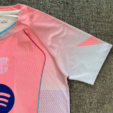 25 /26 BAR Pink   Fans Soccer Jersey(胸前蓝花）