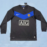 2009/2010 Man Utd Away  Long Sleeve Retro Soccer Jersey