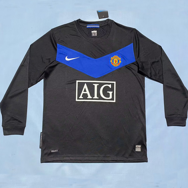 2009/2010 Man Utd Away  Long Sleeve Retro Soccer Jersey