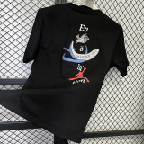 2025 T274 Cartoon Jordan  Pure Cotton Black T-shirt