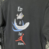 2025 T274 Cartoon Jordan  Pure Cotton Black T-shirt
