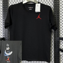 2025 T274 Cartoon Jordan  Pure Cotton Black T-shirt