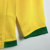 2006 Brazil Home Long Sleeve  Retro Soccer Jersey