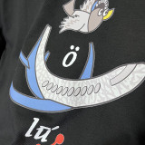 2025 T274 Cartoon Jordan  Pure Cotton Black T-shirt