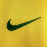 2006 Brazil Home Long Sleeve  Retro Soccer Jersey