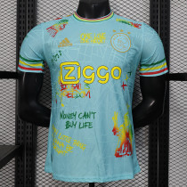 25/26 Ajax Graffiti Light Blue  Player Version Soccer Jersey