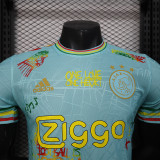 25/26 Ajax Graffiti Light Blue  Player Version Soccer Jersey