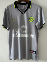 1997 Dortmund UCL Away Grey Retro Soccer Jersey