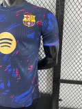 25/26 BAR  Special Edition Purple Blue Player Version Soccer Jersey(黄胸花）