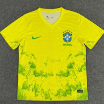 25/26  Brazil  Grass Special Edition Yellow Fans Soccer Jersey