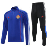 25/26 Man Utd Blue Half Pull Tracksuit  (半拉链)