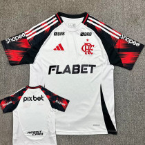 25/26 Flamengo Away  Fans Soccer Jersey(Print all sponsors、全广告）