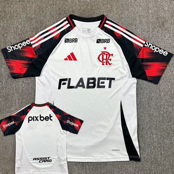 25/26 Flamengo Away  Fans Soccer Jersey(Print all sponsors、全广告）