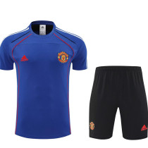 25/26 Man Utd Retro Blue Training Shorts Suit