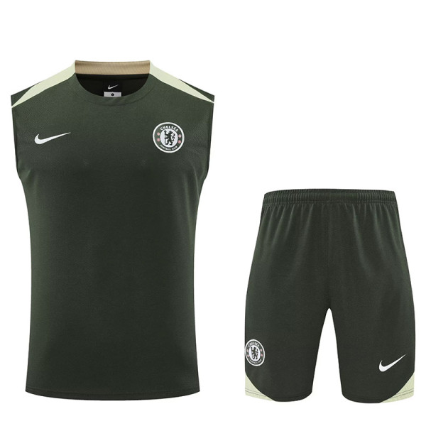 25/26  CHE Army Green Tank top and shorts suit