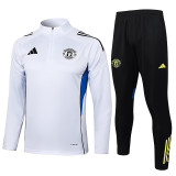 25/26 Man Utd White  Half Pull Tracksuit #B2537 (半拉链)
