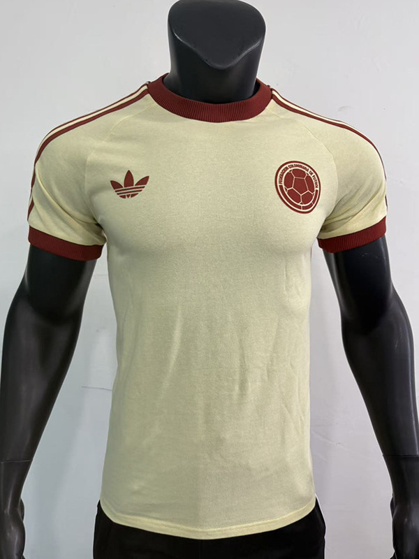 2025 Colombia  Light Yellow  1:1 Pure Cotton T-shirt(纯棉)