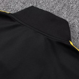 25/26 RMA Black Retro Jacket Tracksuit#A2529(黄袖边）