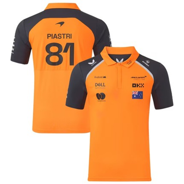 2025 McLaren Orange #81 Polo Racing Suit(翻领)