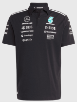 2025 F1 Mercedes Black Polo Racing Suit(翻领)